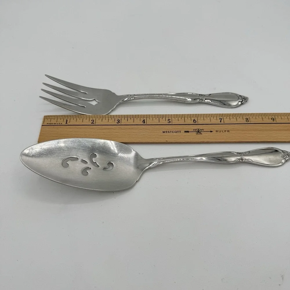 Oneida Chatelaine Serving Pieces Community Stainless Flatware Set of 2 Fork Pie